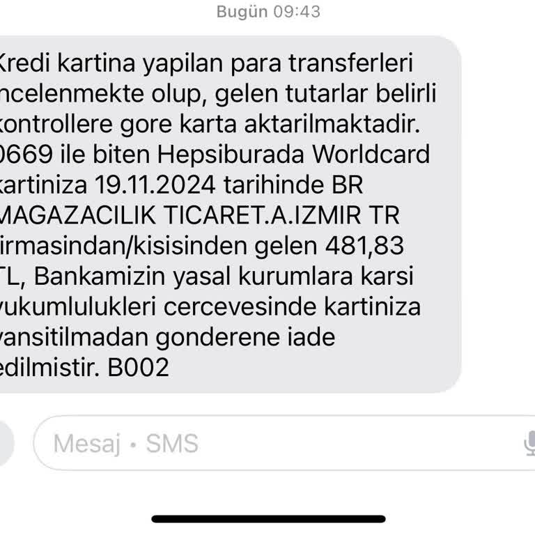 İade Tutarının Farklı Hesaba Aktarılması Talebi