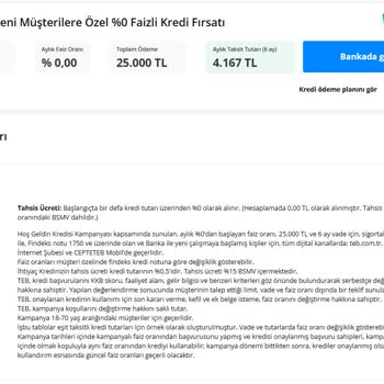 TEB Bankası'nda Yarım Kalan Başvuru Ve Kampanya Sorunu