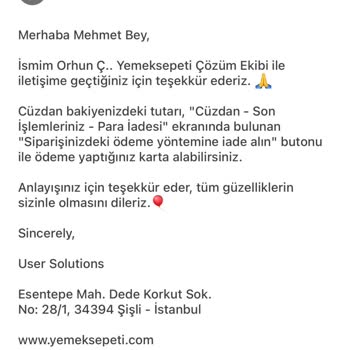 Yemeksepeti Hesap Güvenliği Ve Destek Hizmetleri Sorunu