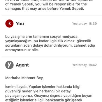 Yemeksepeti Hesap Güvenliği Ve Destek Hizmetleri Sorunu