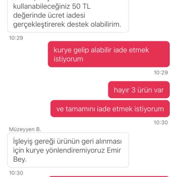 Sipariş Notuna Dikkat Edilmeyen Hizmet