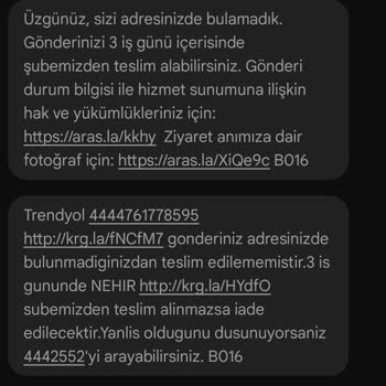 Aras Kargo İle Teslimat Sorunları Ve İletişim Eksikliği