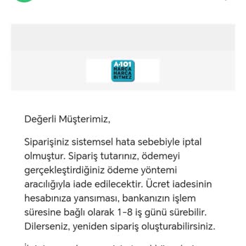 İndirimli Ürünlerim Bilgim Dışında İptal Edildi