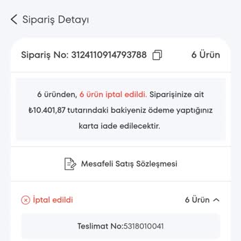 İndirimli Ürünlerim Bilgim Dışında İptal Edildi