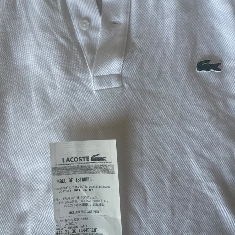 Lacoste White T-Shirt Logo Stained After First Wash – Warranty Denied