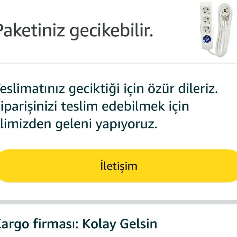 Teslim Edilmeyen Uzatma Kablosu