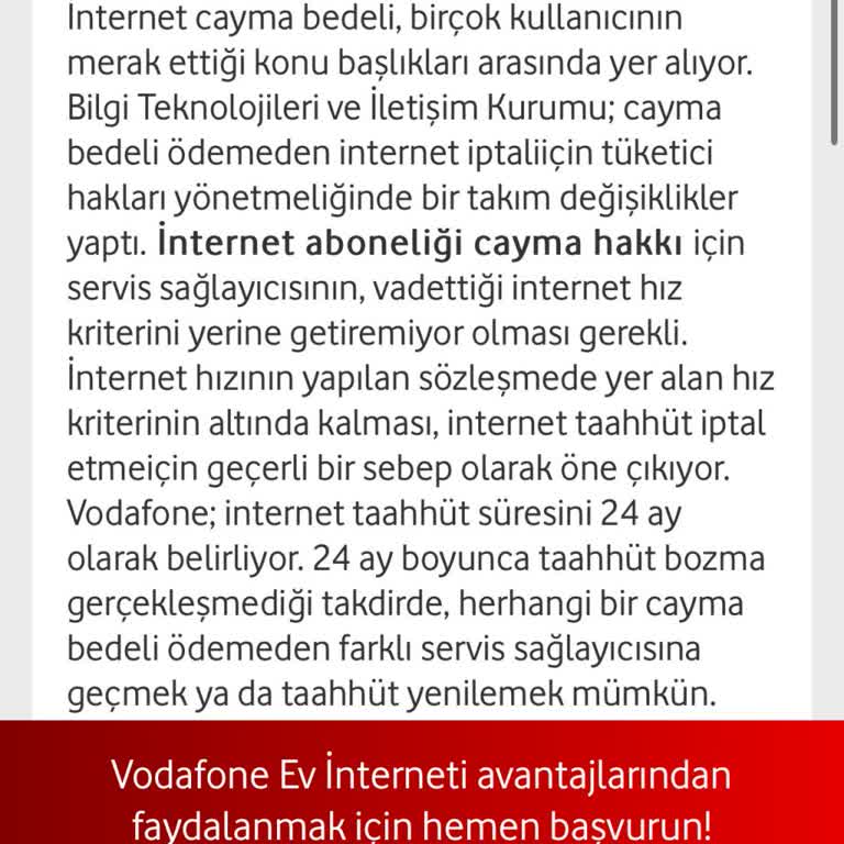 Vodafone'un Haksız Cayma Bedeli Ve Tehditleri