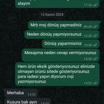 Eksik Ürün Gönderimi Ve İletişim Sorunu