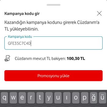 Vodafone Premium Kampanya Kodunda Hata