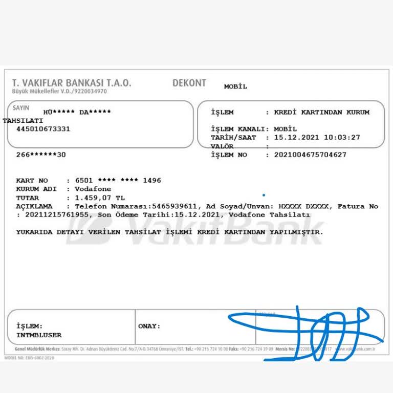 Yanlış Operatöre Yapılan Ödemenin İadesi