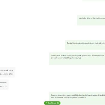 Yanlış Teslimat Ve İletişim Eksikliği Mağduriyeti
