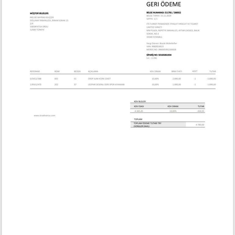 Stradivarius Kargo Takip Ve İletişim Sorunu
