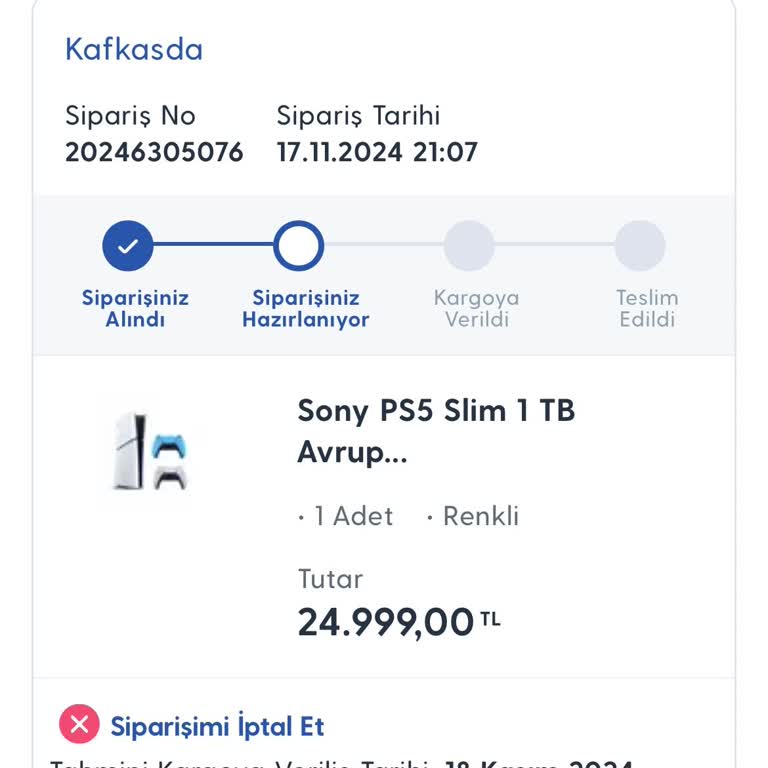 Teslimat Gecikmesi: PlayStation 5 Siparişim Hala Hazırlanıyor