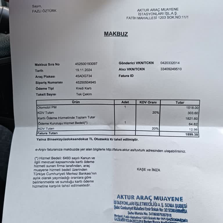 Araç Muayenesinde Haksız Komisyon Ücreti Talebi