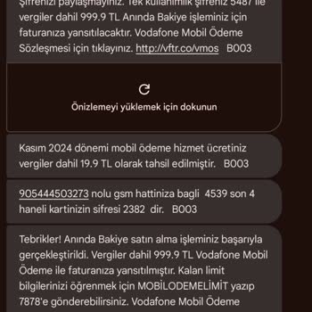 Vodafone Pay'de Güvenlik Açığı Ve Mesaj Sorunu