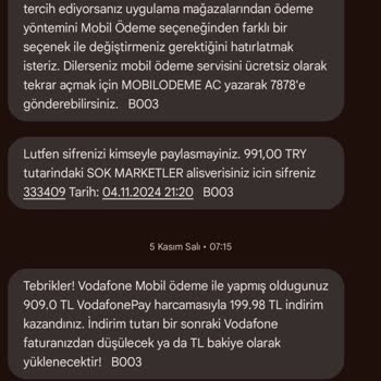 Vodafone Pay'de Güvenlik Açığı Ve Mesaj Sorunu