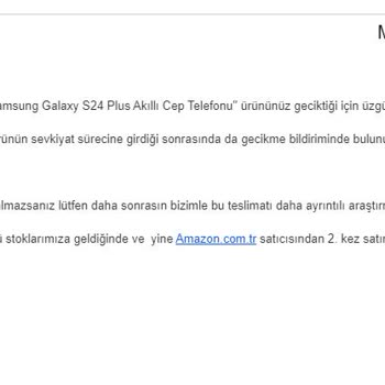 Amazon'dan Satın Alınan Telefon Ve Şarj Aletinin Teslim Edilememesi