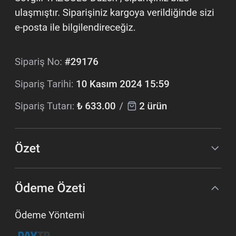 Kampanya Siparişi Hakkında Bilgi Alamama Sorunu