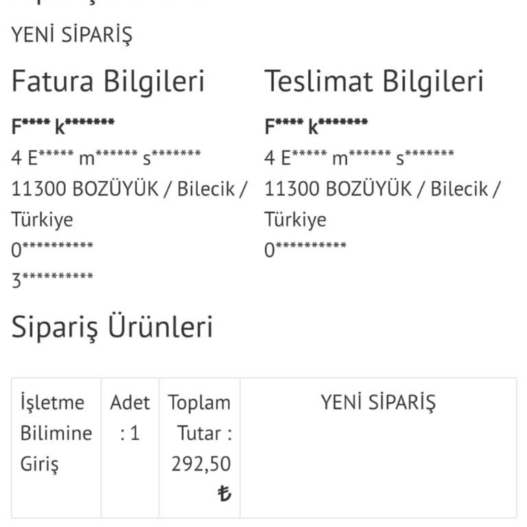 Sipariş Gecikmesi Ve İletişimsizlik Sorunu