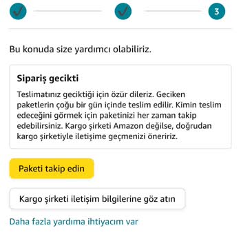 Amazon Siparişimde Gecikme Ve Yanlış Bilgilendirme