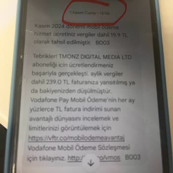 Vodafone Pay Üzerinden Bilgim Dışında Yapılan Abonelikler Ve Haksız Faturalandırma