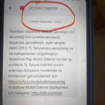 Vodafone Pay Üzerinden Bilgim Dışında Yapılan Abonelikler Ve Haksız Faturalandırma