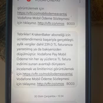 Vodafone Pay Üzerinden Bilgim Dışında Yapılan Abonelikler Ve Haksız Faturalandırma