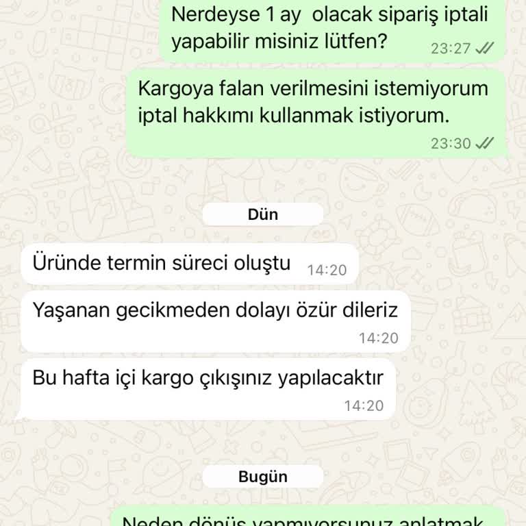 Ürün Teslim Edilemiyor, İletişim Yok