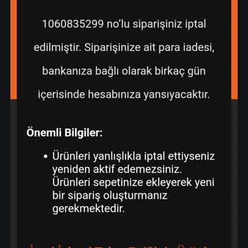 Yanlış İptal Edilen Sipariş Ve Stok Sorunu