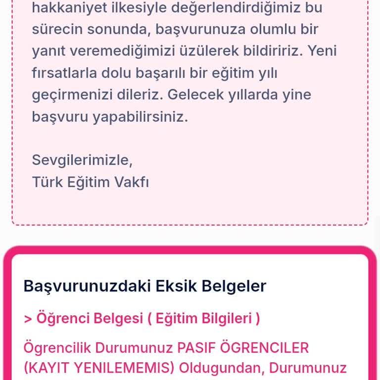 Yanlış Öğrenci Durumu Nedeniyle Burs Mağduriyeti