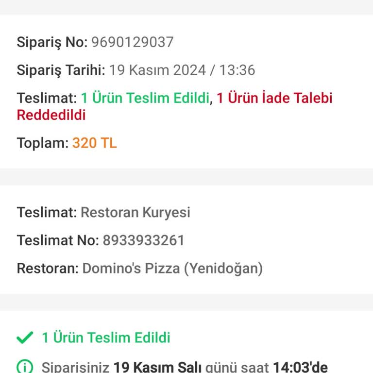 Teslim Edilmeyen Sipariş Ve Yanıltıcı Bilgilendirme