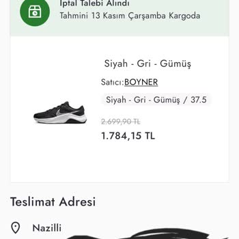 İptal Edilen Siparişin Ücreti İade Edilmiyor!