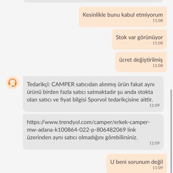 Trendyol Ve Camper Stok Ve Fiyat Sorunu