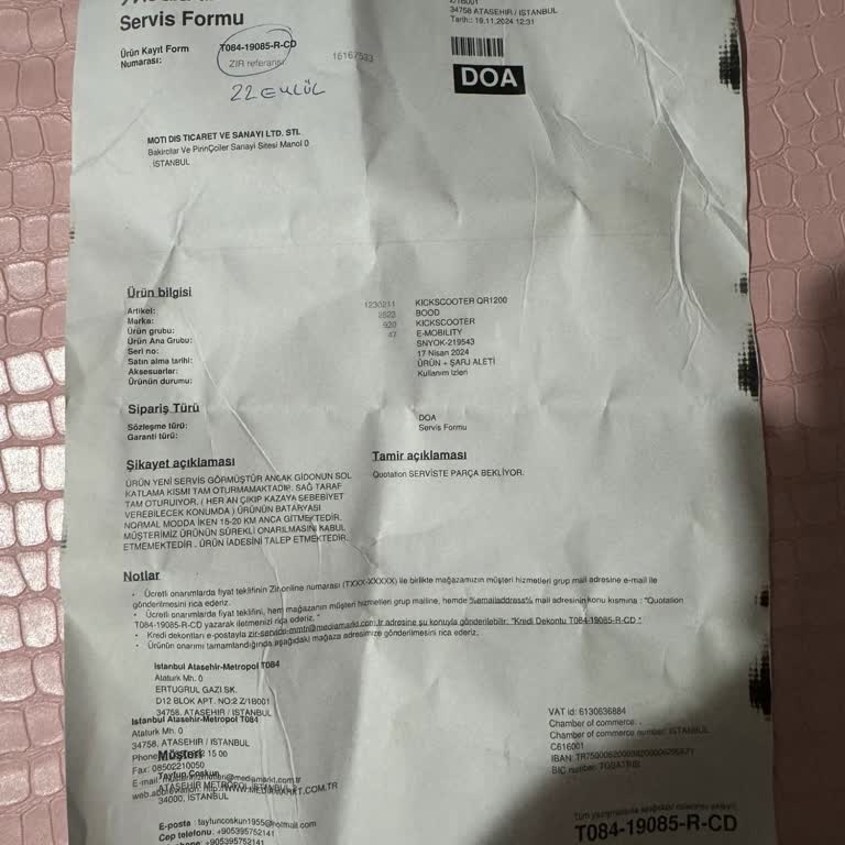 Media Markt Ve Bood Scooter Garanti Sürecinde Yaşanan Sorunlar