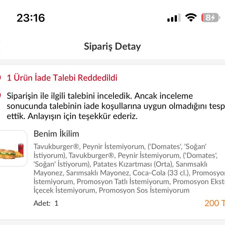 Trendyol GO İle Buz Gibi Yemek Ve İade Sorunu