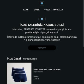 İade Edilen Ürün İçin Bilgilendirme Eksikliği