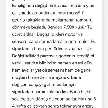 Arçelik Servisi İle Yaşanan Motor Ve Rezistans Mağduriyeti
