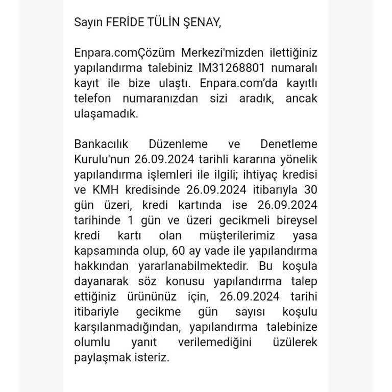 Yasal Hakkım Olan Yapılandırma Engelleniyor