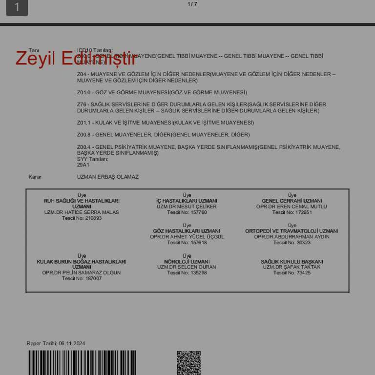 Sağlık Raporu Yanlışlığı: Uzman Erbaş Olabilirlikten Olamazlığa