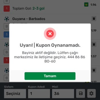 İddia Bayi Uygulaması Sorunu: Kupon Oynayamıyorum