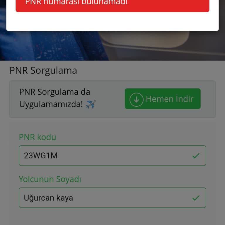 PNR Numarası Sorunu: Uçuş Öncesi Acil Yardım Talebi