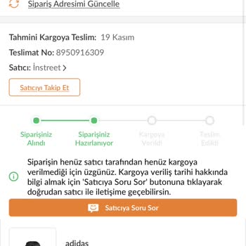In Street Kargoya Teslim Süresi Ve Müşteri Hizmetleri Hayal Kırıklığı!