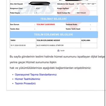 Adrese Ulaşmayan Kargo Ve Yanıltıcı Not Sorunu