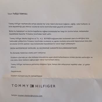 Tommy Hilfiger Botun Su Çekmesi Ve İade Sorunu
