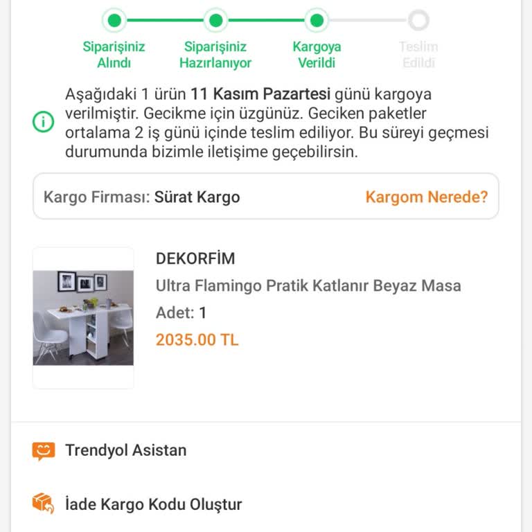 Dekorfim'den Aldığım Ürün 15 Gündür Kargoda Bekliyor