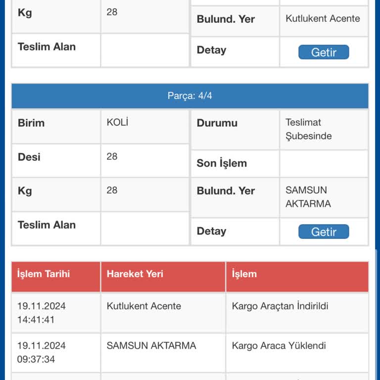 Merkezdeki Adrese Kargo Teslim Edilmeme Sorunu