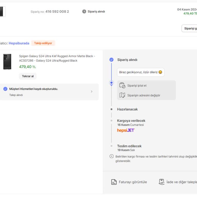 Siparişimdeki Gecikme Ve Güven Kaybı