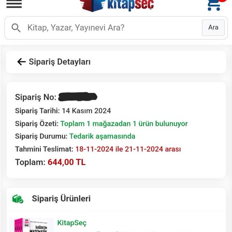 Kitap Siparişim Hâlâ Kargoya Verilmedi