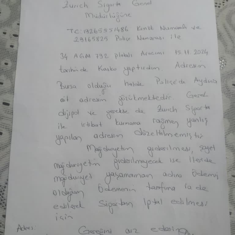 Adres Hatası Nedeniyle Sigorta Sorunu