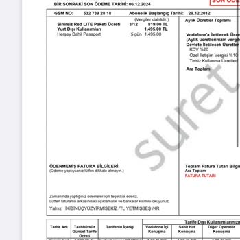 Vodafone Fatura Hatası Ve Müşteri Hizmetleri Sorunu